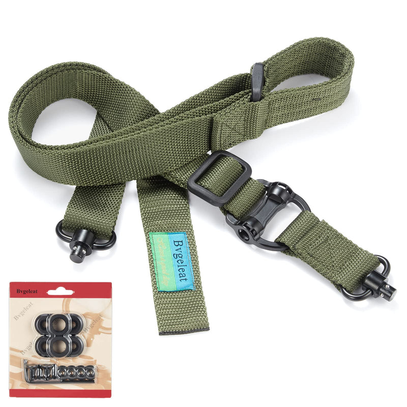  [AUSTRALIA] - Bvgeleat Rifle Sling Two Point Quick Adjustment Rifle Sling QD Sling Swivel Joint Mlok Rail Button Quick Release Sling Attachment. Green