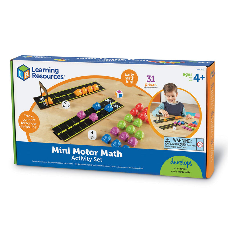 Learning Resources Mini Motor Math Activity Set, Homeschool, Includes Counting, Pattern, Addition and Subtraction Activities, 31 Pieces, Ages 4+ - LeoForward Australia