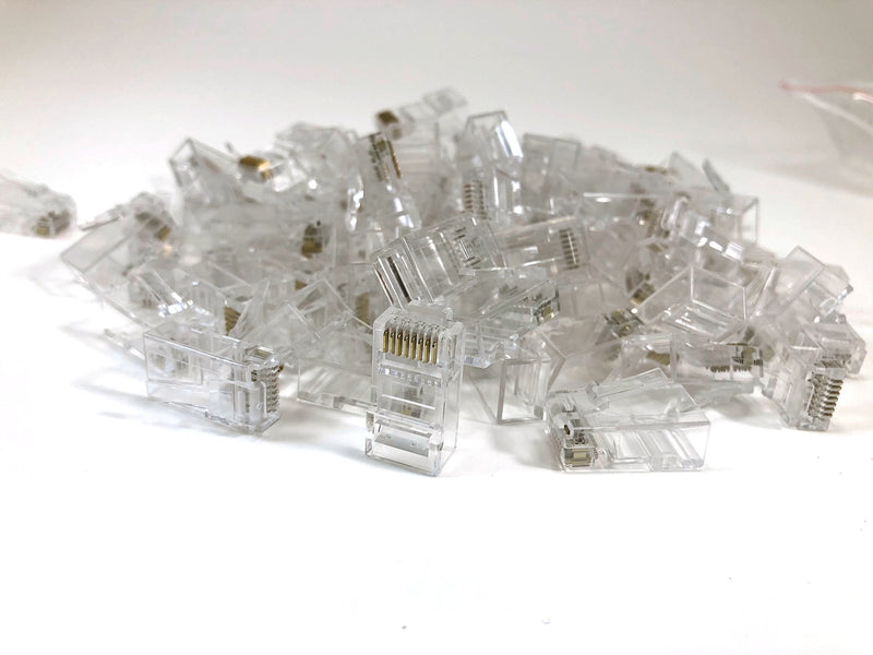  [AUSTRALIA] - Micro Connectors, Inc. 100 Pack CAT6 RJ45 Modular Connector Plugs with Load Bar (C20-088L6-100)
