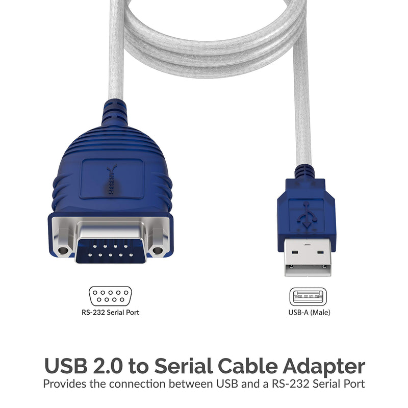  [AUSTRALIA] - SABRENT USB 2.0 to Serial (9-Pin) DB-9 RS-232 Converter Cable, Prolific Chipset, HEXNUTS -, [Windows 10/8.1/8/7/VISTA/XP, Mac OS X 10.6 and Above] 2.5 Feet (CB-DB9P) 2.5 FT