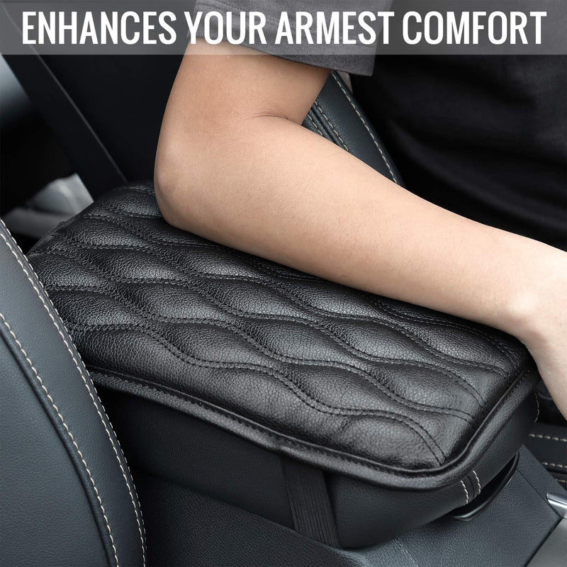  [AUSTRALIA] - Seven Sparta Universal Center Console Cover for Most Vehicle, SUV, Truck, Car, Waterproof Armrest Cover Center Console Pad, Car Armrest Seat Box Cover Protector (Black) Black