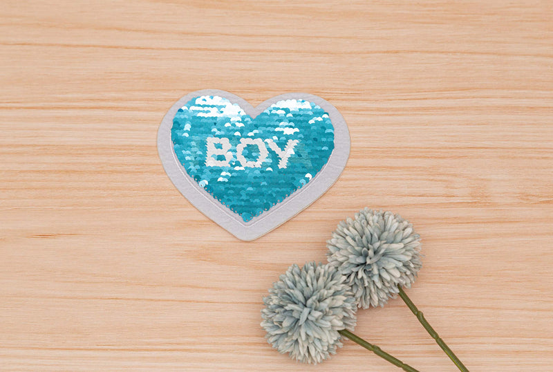  [AUSTRALIA] - Kate & Milo Gender Reveal Sequins Sticker, It's a Boy, Double Sided, Gender Reveal Party Decorations, Blue