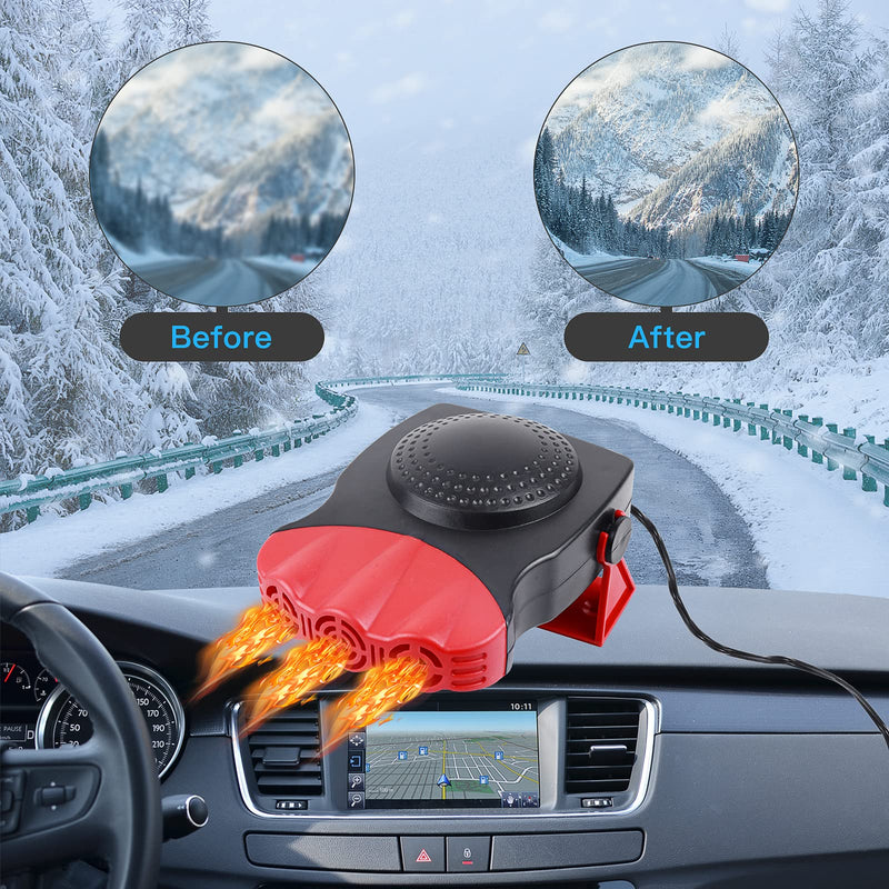 [AUSTRALIA] - Car Heater, 12V 150W Car Heater Cooling Fan 2 in 1 Heating Fan Defroster Demister Car Amplifier Cooling Fans Automotive Replacement Heater for Car SUV Truck Rv Trailer（Red）