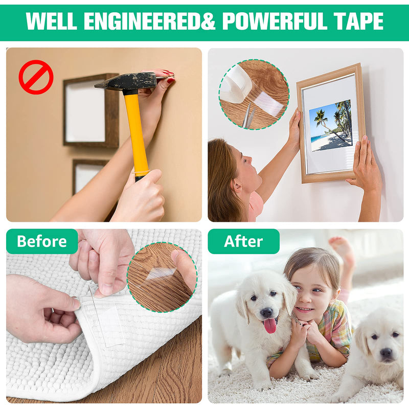  [AUSTRALIA] - AZNOKING Double Sided Tape Heavy Duty(9.84FT)-Nano Double Sided Sticky Tape,Removable Mounting Adhesive Tape, Washable Strong Sticky Nano Tape Strips Transparent Tape for Fix Carpet Photo Poster 0.4X9.84FT