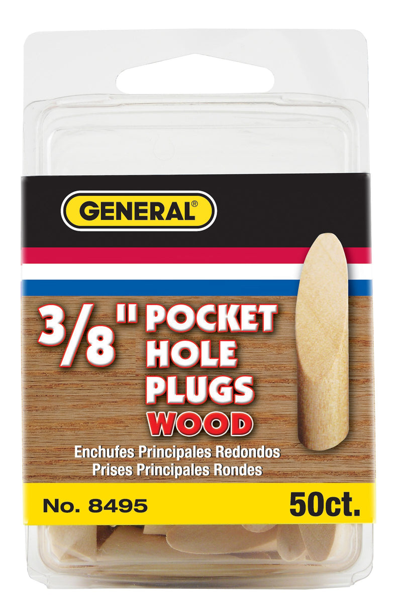 General Tools 8495 Pocket Hole Plugs, Hardwood, 50-Pack - LeoForward Australia