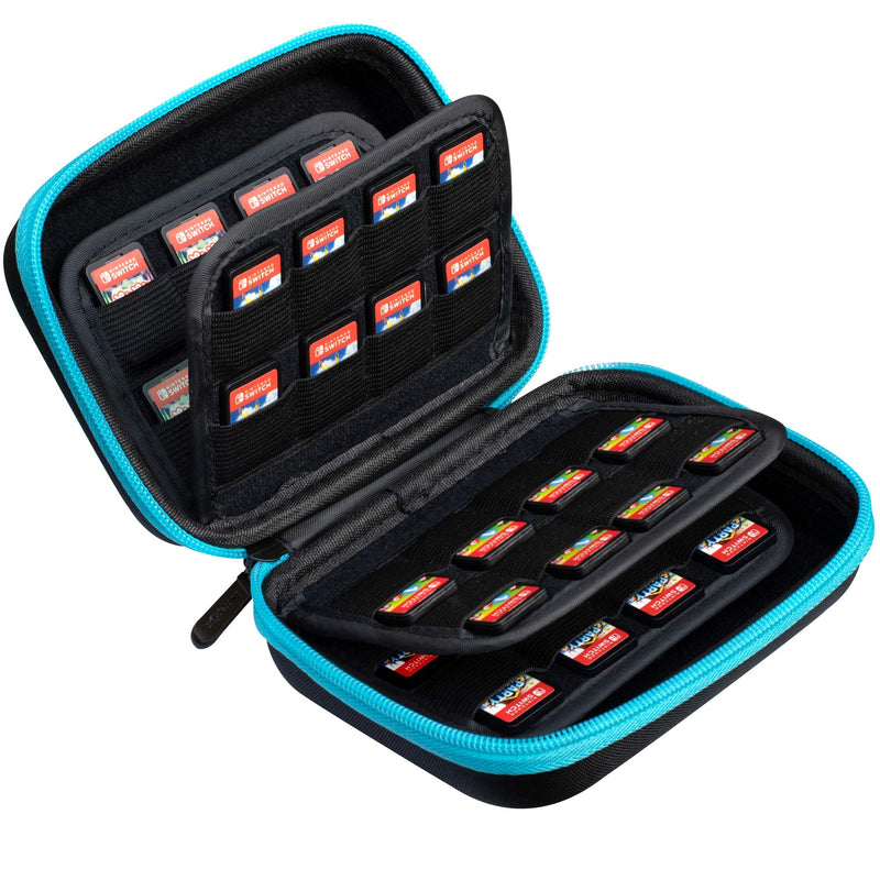  [AUSTRALIA] - Butterfox Switch Game Card Case, 64 Slots, Storage Holder Hard Case for Nintendo Switch Game or PS Vita Or SD Memory Card (Blue Turquoise/Black)
