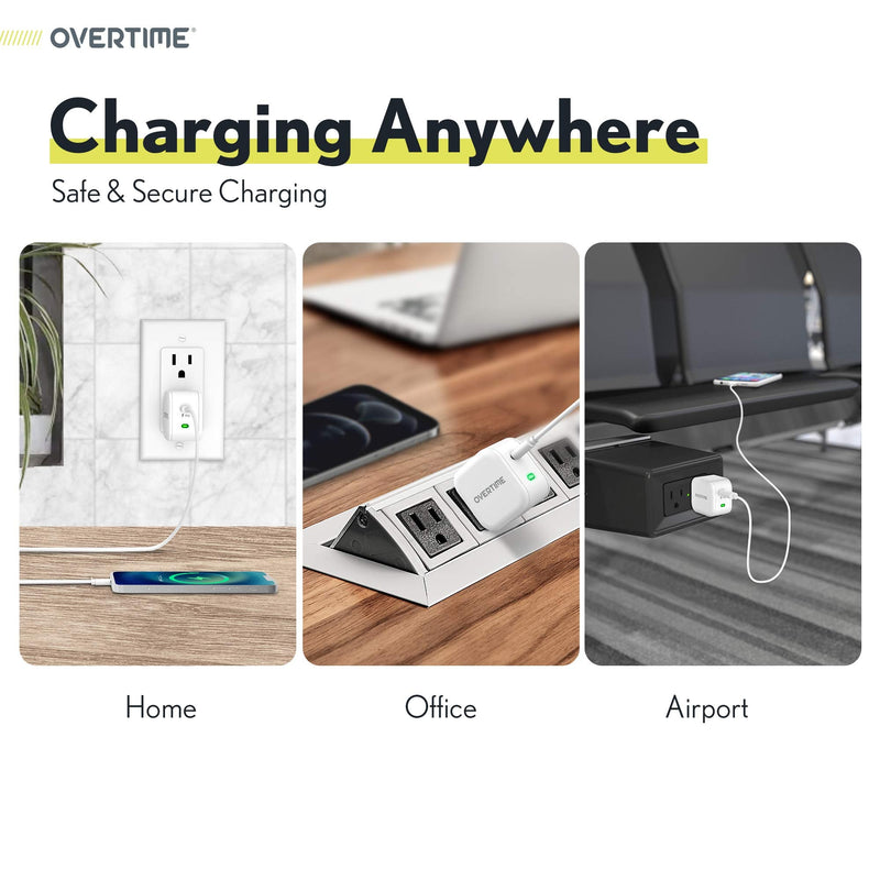  [AUSTRALIA] - iPhone 11/12/13 Overtime Charging Set - MFi Certified USB-C Cable and 20W PD Wall Charger, Designed for iPhone 13 Pro Max Mini, 12 Pro Max,11 pro max, iPad - White (6ft, 2 Pack) 6ft
