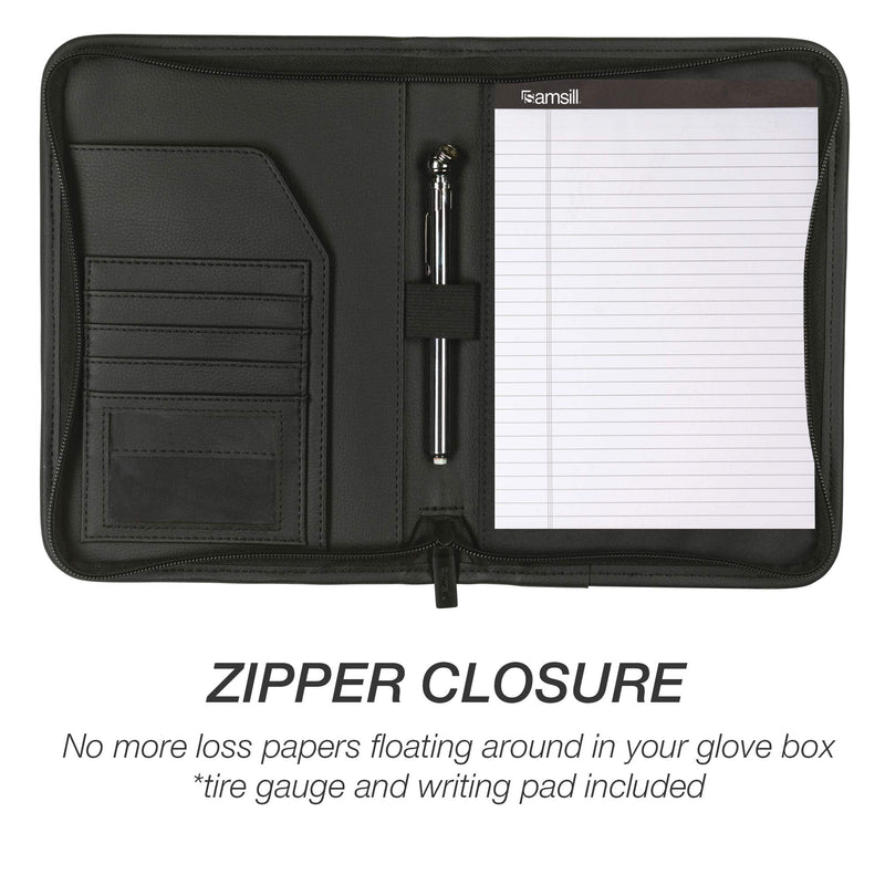  [AUSTRALIA] - Samsill Glove Box Organizer, Zipper Car Organizer - Owner's Manual, Car Document Holder, Black