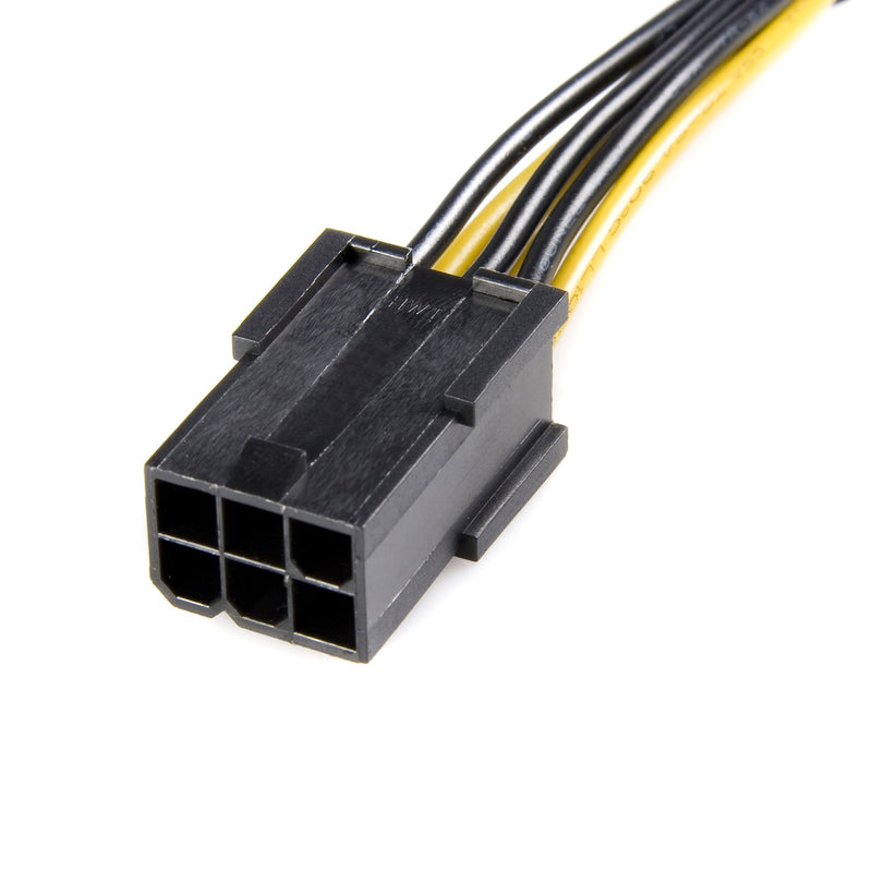 StarTech.com PCI Express 6 pin to 8 pin Power Adapter Cable - Power cable - 6 pin PCIe power (F) to 8 pin PCIe power (M) - 6.1 in - yellow - PCIEX68ADAP,Black, Yellow - LeoForward Australia