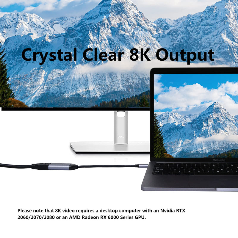  [AUSTRALIA] - HyperDrive USB C to HDMI Adapter 8K60Hz 4K60Hz 144Hz, USB-C to HDMI2.1 HDR Video Output, Smoother Video Any Mac Alt Mode 8K HDMI