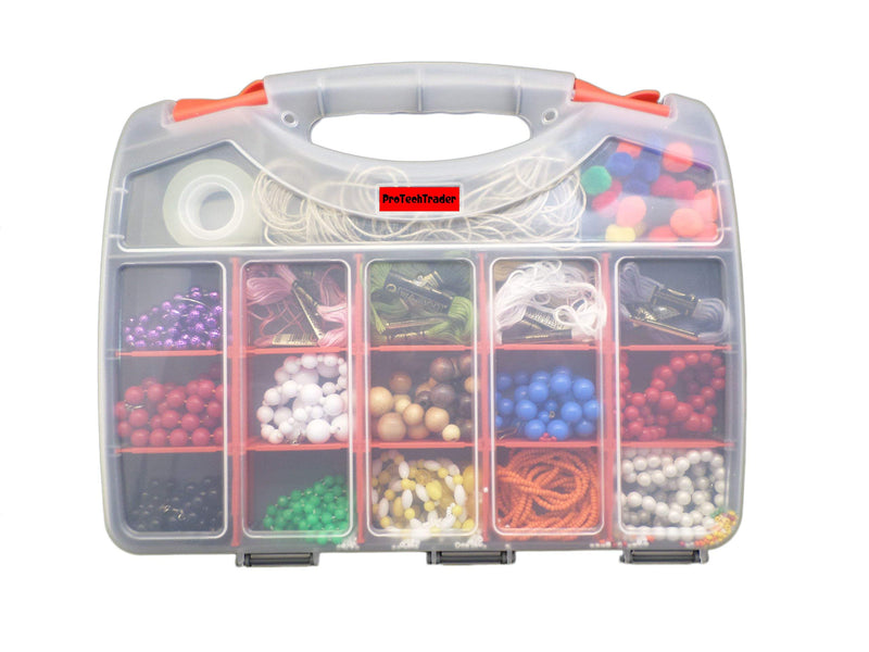  [AUSTRALIA] - Deluxe Double Sided Storage Organizer Carrying Case with 36 Compartments - Used as a Tacklebox/Tool Box/Craft Sorter. Holds Fasteners/Screws/Fishing/Tackle/Tools/Crafts/Beads/Electronics/Components Large Plastic Organizer