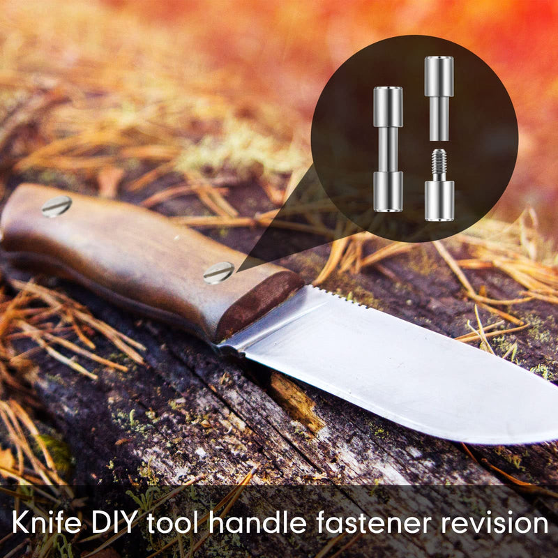  [AUSTRALIA] - 20 Sets Brass Bracket Bolt Fasteners Tool Head Diameter 6 mm Tactical Lock Rivets EDC Knife Handle Pins Hardware Knife Screws Knife Making Supplies Blind Rivets (Silver)