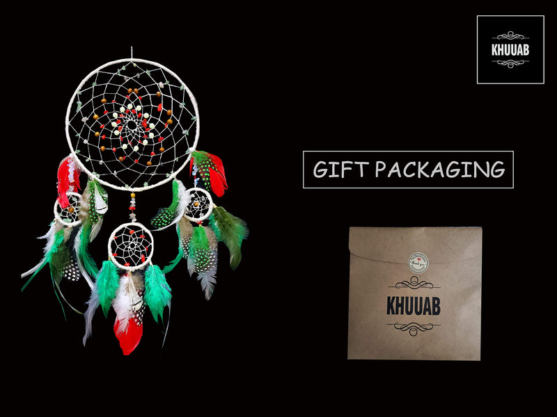  [AUSTRALIA] - KHUUAB White Dream Catcher Handmade Dreamcatcher for Wall Decor and Home Decoration Wall Hanging Bohemian Decor