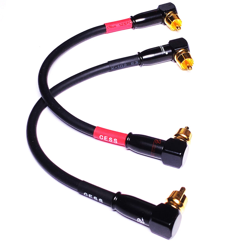 CESS-137-6i Right Angle RCA Preamp Jumpers Male to Male Patch Cable, 2 Pack (6 Inches) 6 Inches - LeoForward Australia