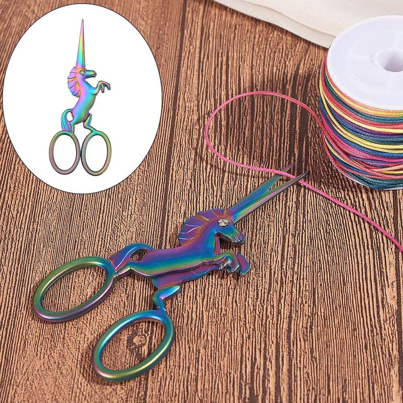  [AUSTRALIA] - Sharp Tip Embroidery Scissors Multi-Colour Horse Shape Craft Scissors for Cutting and Dressmaking