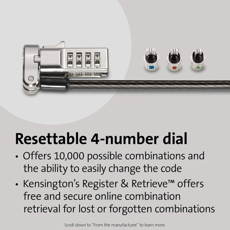  [AUSTRALIA] - Kensington Universal 3-in-1 Combination Laptop Lock - resettable Version (K62316WW)