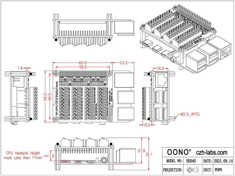  [AUSTRALIA] - GPIO Status LED Terminal Block Breakout Board for Raspberry Pi A+ 3A+ B+ 2B 3B 3B+ 4B