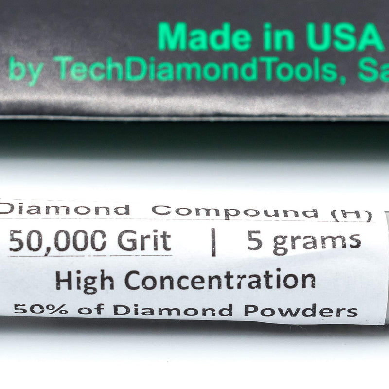  [AUSTRALIA] - TechDiamondTools Diamond Polishing Compound Polishing Paste 50,000 Grit 0-0.5 Microns for Marble Glass Metal Rock Jewelry Resin Silver Chrome Gemstone with High Concentration Diamond Powder USA Made 50,000 grit / 0 - 0.5 microns