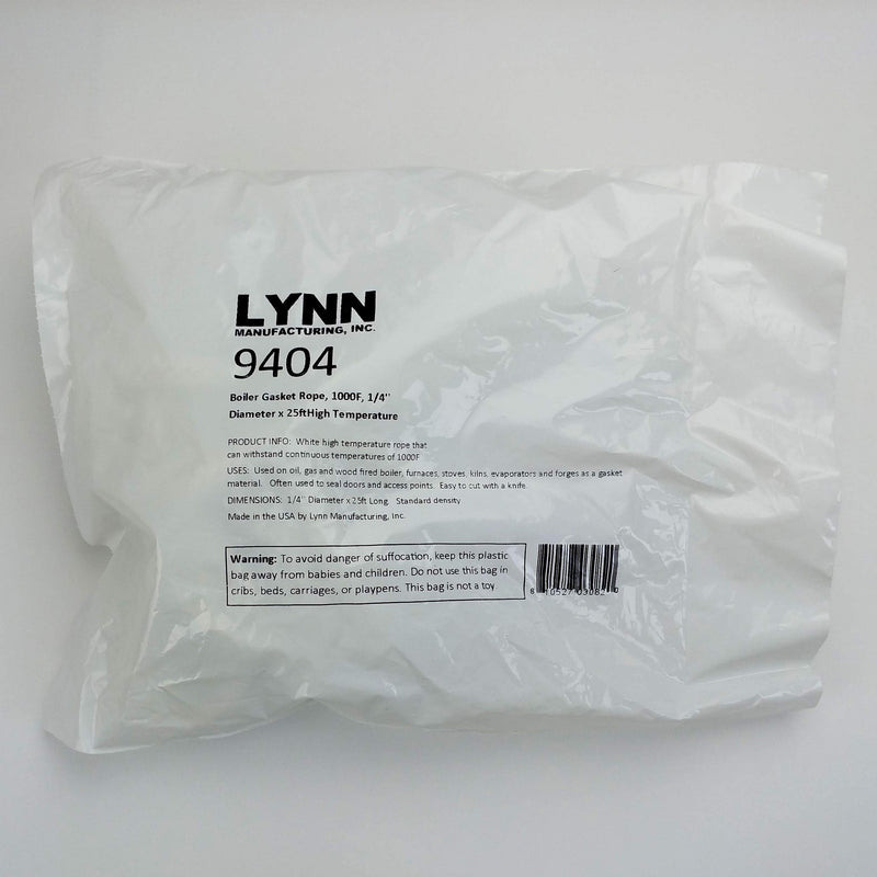  [AUSTRALIA] - Lynn Manufacturing High Temperature Gasket Rope, 1000F, White, Boiler & Furnace, 1/2'' Diameter x 25ft, 9401 1/2" Diameter
