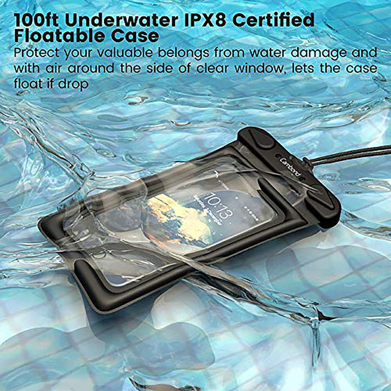  [AUSTRALIA] - Floatable Waterproof Phone Pouch, Cambond Floating Water Proof Cell Phone Case Both Sides Clear Dry Bag for iPhone 12 Pro Max/XR/8/7 Galaxy Pixel Up to 6.5", Snorkeling Cruise Ship Kayaking, 4 Pack