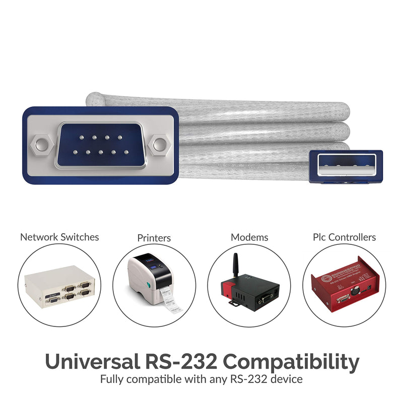  [AUSTRALIA] - SABRENT USB 2.0 to Serial (9-Pin) DB-9 RS-232 Converter Cable, Prolific Chipset, HEXNUTS -, [Windows 10/8.1/8/7/VISTA/XP, Mac OS X 10.6 and Above] 2.5 Feet (CB-DB9P) 2.5 FT