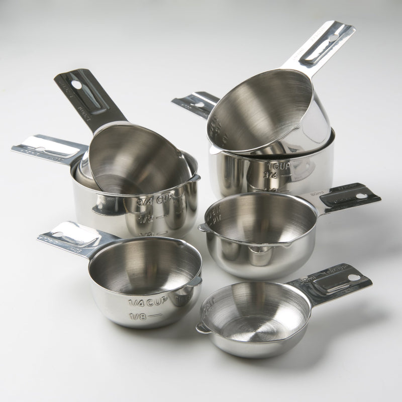Measuring Cups 7 Piece Set of Quality Professional Grade 18:8 Stainless Steel-Perfect for Dry and Liquid Ingredients - LeoForward Australia