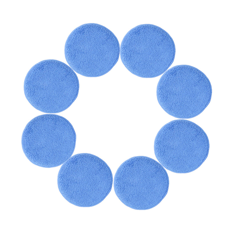  [AUSTRALIA] - Polyte Microfiber Detailing Wax Applicator Pad, 8 Pack (Blue, 5 in) Blue