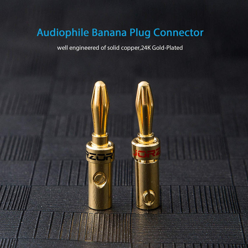 13AWG Audiophile Grade Speaker Wire with pre-Connected Dual Gold Plated Banana Plug Tips - Oxygen-Free Copper (OFC) Construction (1M(3.3FT)) 1M(3.3FT) - LeoForward Australia