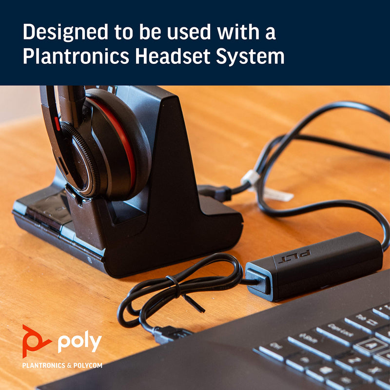  [AUSTRALIA] - Poly (Plantronics + Polycom) Plantronics - Electronic Hook Switch APU-76 (Poly) - Cable for DECT and 900 MHz Headset - One Touch Call Control, Black (211076-01)