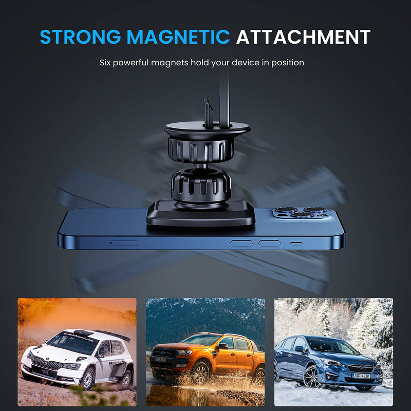  [AUSTRALIA] - Magnetic Cell Phone Holder for Car Updated Clip Car Phone Holder Mount 6 Strong Magnets Vent Phone Mount for Car Case Friendly Car Mount for iPhone Compatible with All iPhone Android Vent Magnetic