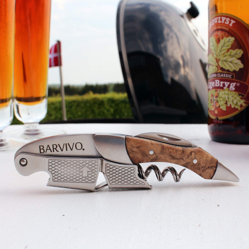  [AUSTRALIA] - Professional Waiters Corkscrew by Barvivo - This Bottle Opener for Beer and Wine Bottles is Used by Waiters, Sommelier and Bartenders Around the World. Made of Stainless Steel and Bai Ying Wood.