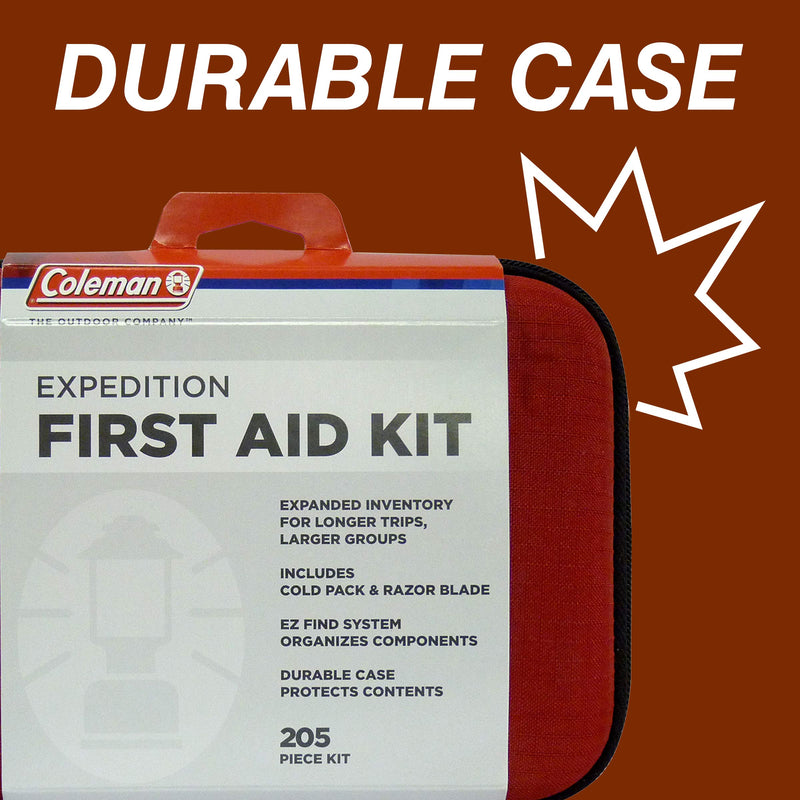  [AUSTRALIA] - Coleman All Purpose Basic First Aid Kit for Minor Emergencies, a Light, Portable First aid kit with a Soft-Sided case - 205 Piece