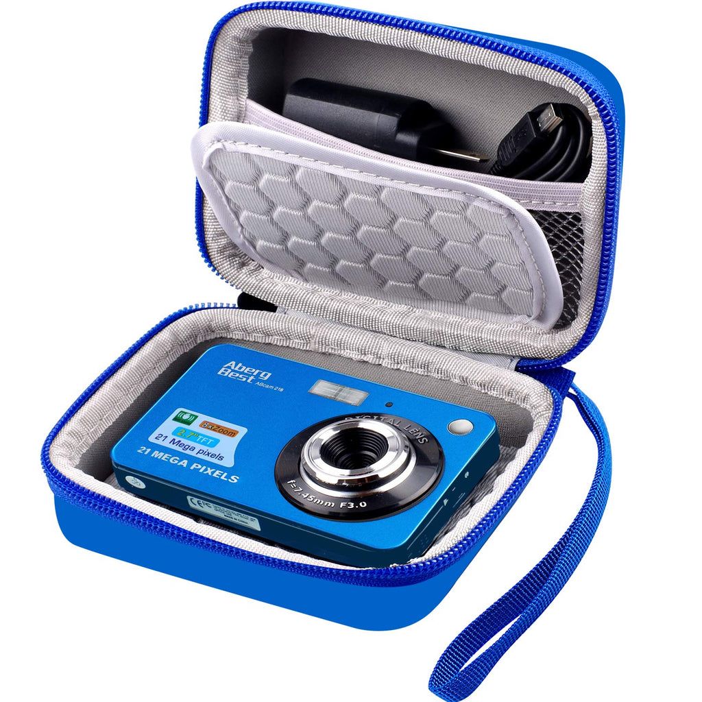  [AUSTRALIA] - Carrying & Protective Case for Digital Camera, AbergBest 21 Mega Pixels 2.7" LCD Rechargeable HD/ Kodak Pixpro/ Canon PowerShot ELPH 180/190 / Sony DSCW800 / DSCW830 Cameras for Travel - Blue