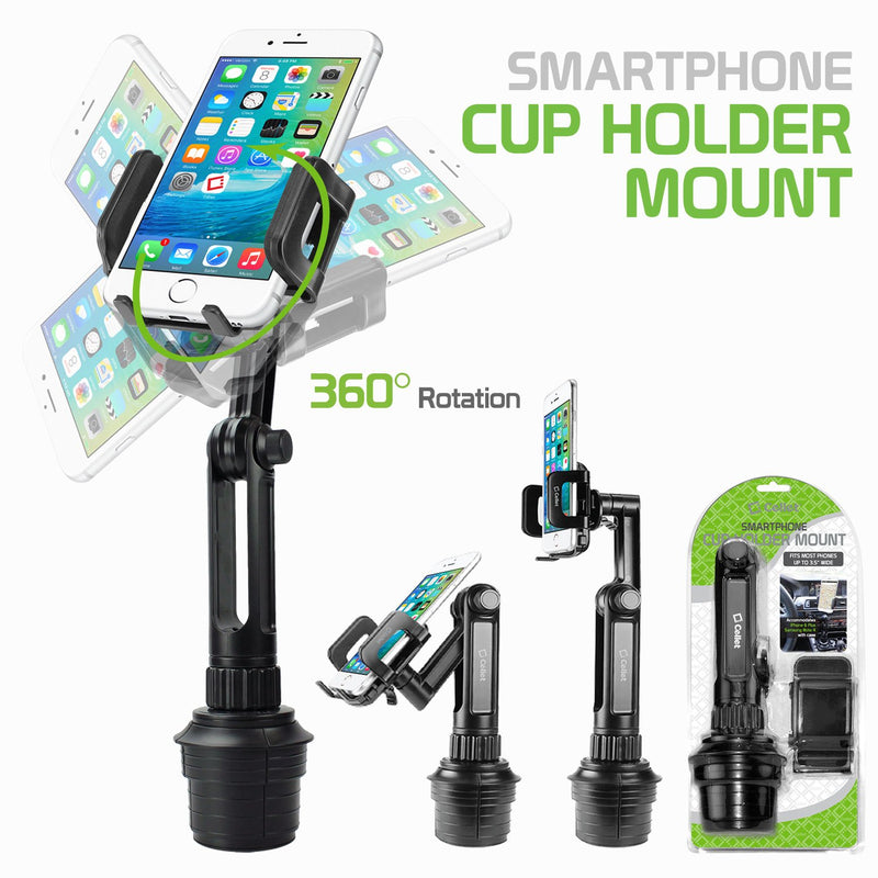 Cellet PH650 Car Cup Holder Mount Smart Phone Cradle Compatible for iPhone 12 11 Pro max Xs Max Xr X 8 Plus Samsung Note 10+ 9 8 5 Galaxy A50 A6 S10 S10+ S9 Plus S8+ Active J7 V J3 V Extra Long Neck Height - 13 in - LeoForward Australia