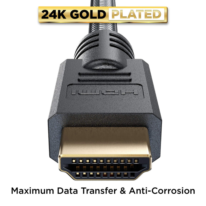  [AUSTRALIA] - PowerBear 4K HDMI Cable 10 ft | High Speed Hdmi Cables, Braided Nylon & Gold Connectors, 4K @ 60Hz, Ultra HD, 2K, 1080P, ARC & CL3 Rated | for Laptop, Monitor, PS5, PS4, Xbox One, Fire TV, & More 10 Feet 1
