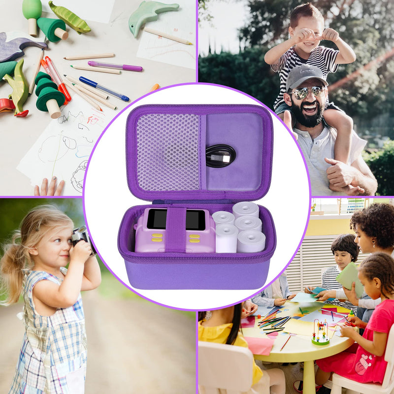  [AUSTRALIA] - Kids Camera Case for Anchioo/for ESOXOFFORE Instant Print Camera Toys,Kids Selfie Digital Camera Photo Paper & Color Pen Holder by Aenllosi(Purple,Case Only) Purple