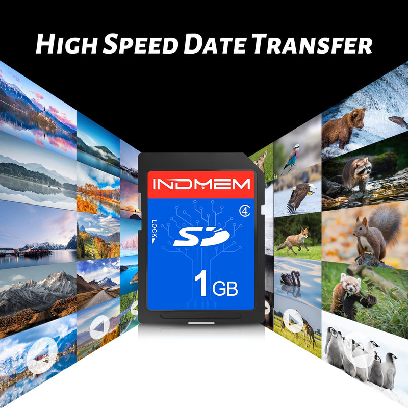  [AUSTRALIA] - INDMEM 1GB SD Card (5 Pack) - Class 4 Flash Memory Card MLC Stanard Secure Digital Cards Camera Cards 1GB(5PCS)