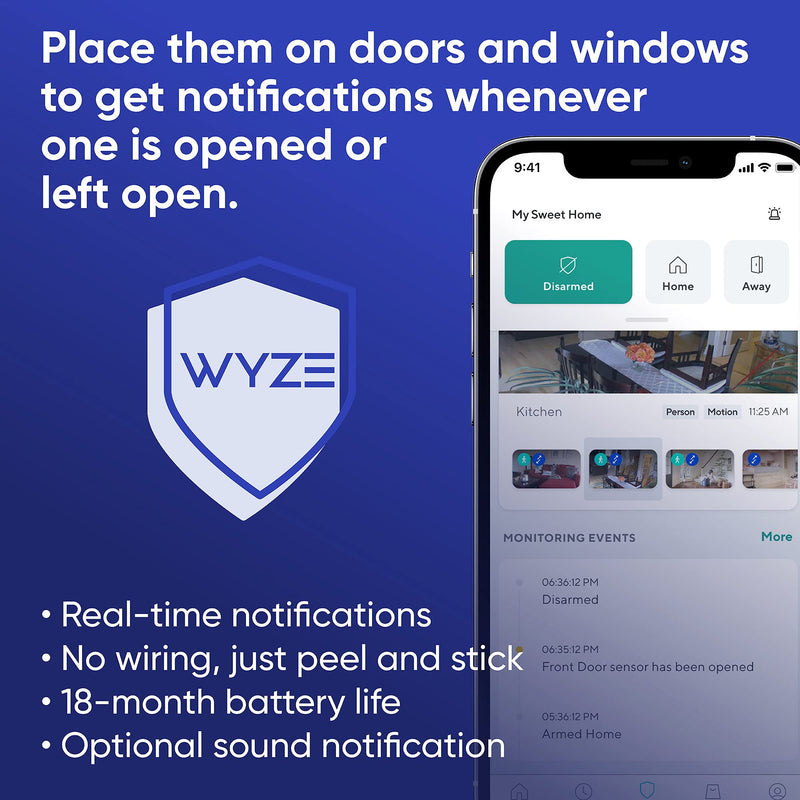  [AUSTRALIA] - Wyze Home Security System Entry Sensor - Window and Door Entry Protection (3-Pack) Entry Sensor (3-Pack)