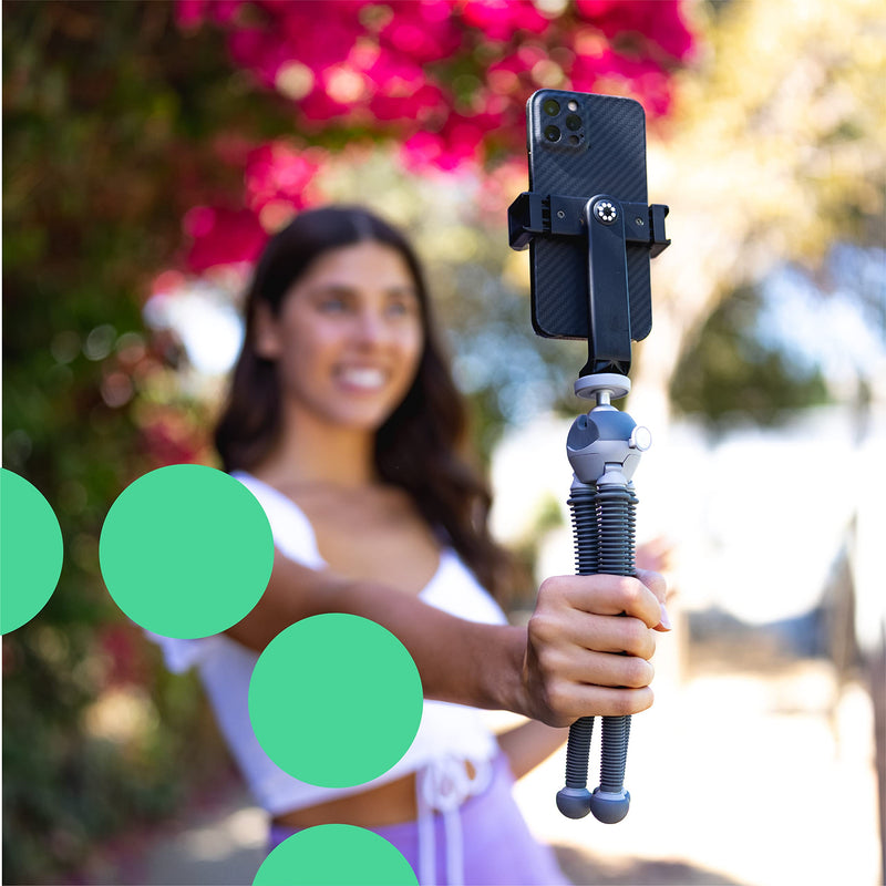  [AUSTRALIA] - JOBY PodZilla Medium Kit, Tripod for Smartphones and Compact Mirrorless Cameras, Flexible Tripod with Ball Head and GripTight 360 Phone Mount Included, Devices up to 1 Kg, Grey Medium Kit Gray