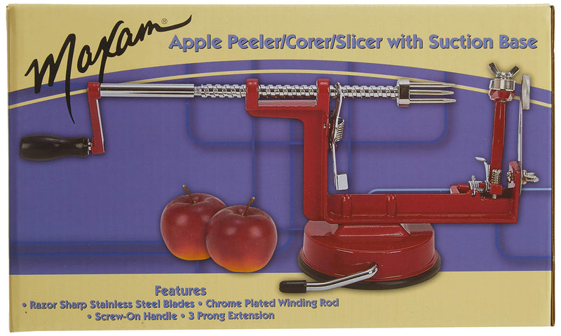 Maxam Apple Peeler/Corer/Slicer with Suction Base, Red - LeoForward Australia