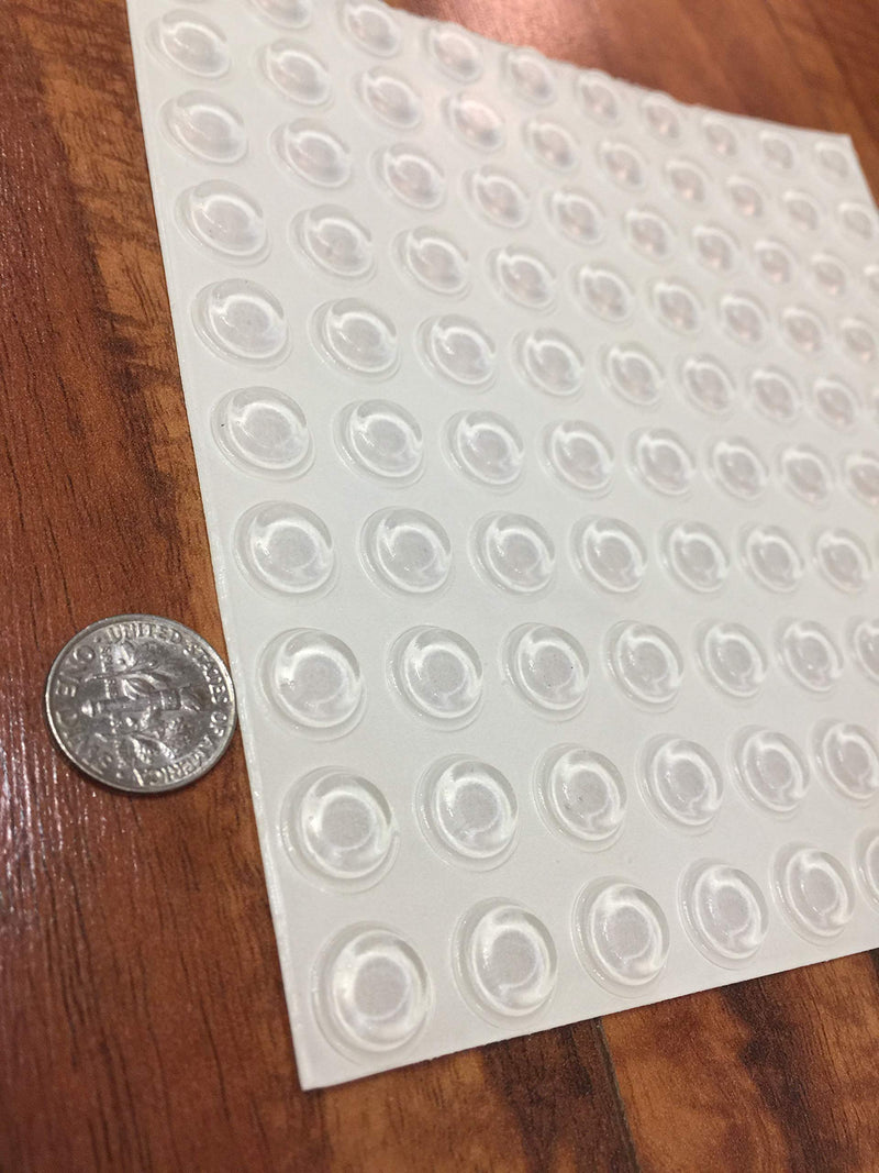  [AUSTRALIA] - Pack of 100 Cabinet Door Bumpers - 1/2” Diameter Clear Adhesive Pads for Drawers, Glass Tops, Cutting Boards, Picture Frames, Small Furniture 100 Piece