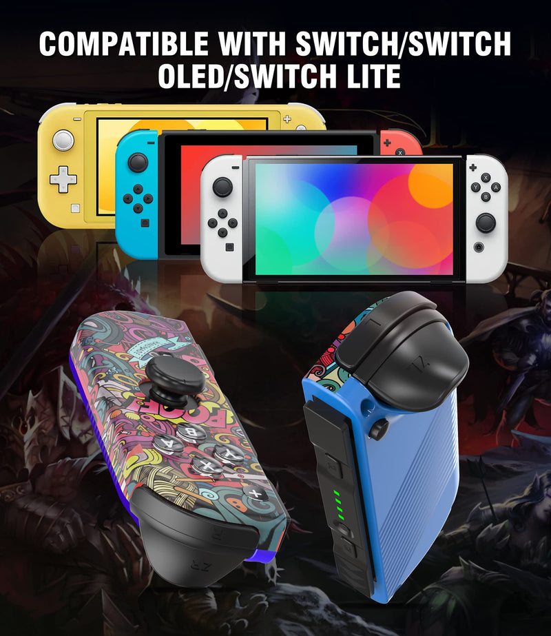  [AUSTRALIA] - Akvwj Joycons Controller Compatible with Switch, Joycon L/R Controllers For Switch/OLED/Lite Support Motion Control/Dual Vibration-Graffiti Basketball Elements Graffiti