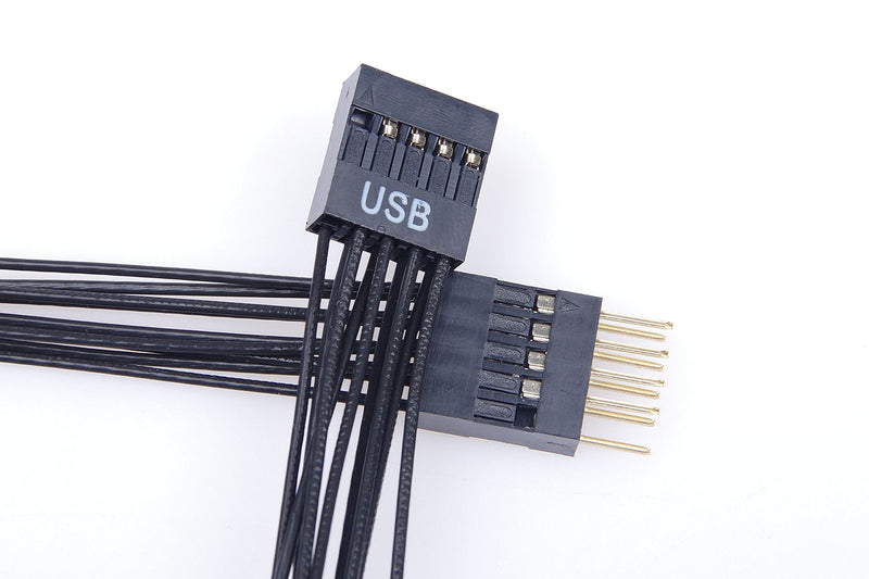  [AUSTRALIA] - LM YN Motherboard Extension Cable Set Silver Plating Cord Gold-Plated Plug Six Kinds of Extension Cord POWE LED HDD LED Power SW Reset SW HD Audio Front USB Extension Cable Length 19 inches