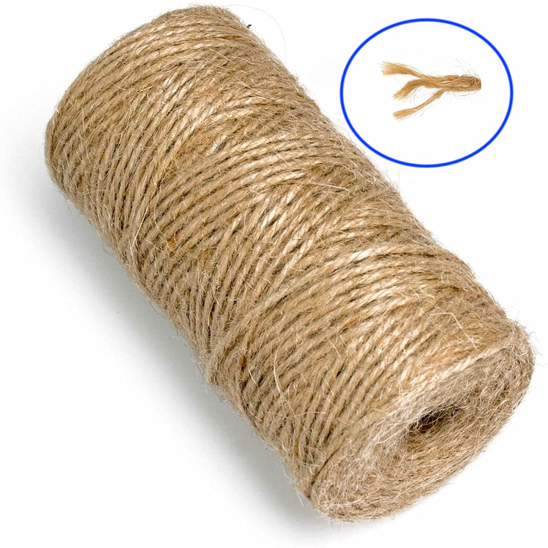  [AUSTRALIA] - 2 Pcs (656 Feet) Twine Best Industrial Packing Materials Heavy Duty Natural Jute Twine DIY Crafts, Decoration, Bundling, Gardening and Recycling