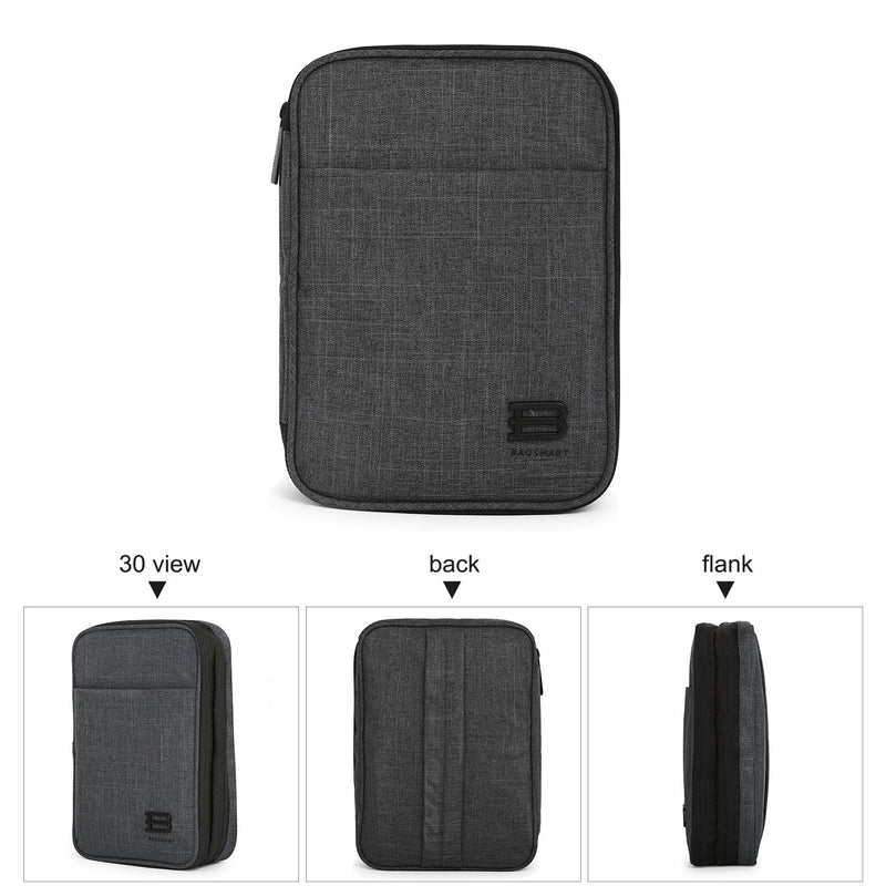  [AUSTRALIA] - BAGSMART Electronic Organizer, Travel Cable Organizer Double Layer Electronics Accessories Cases Portable for Tablet 7.9", USB Drive, Cords, Black 3-black-double layer