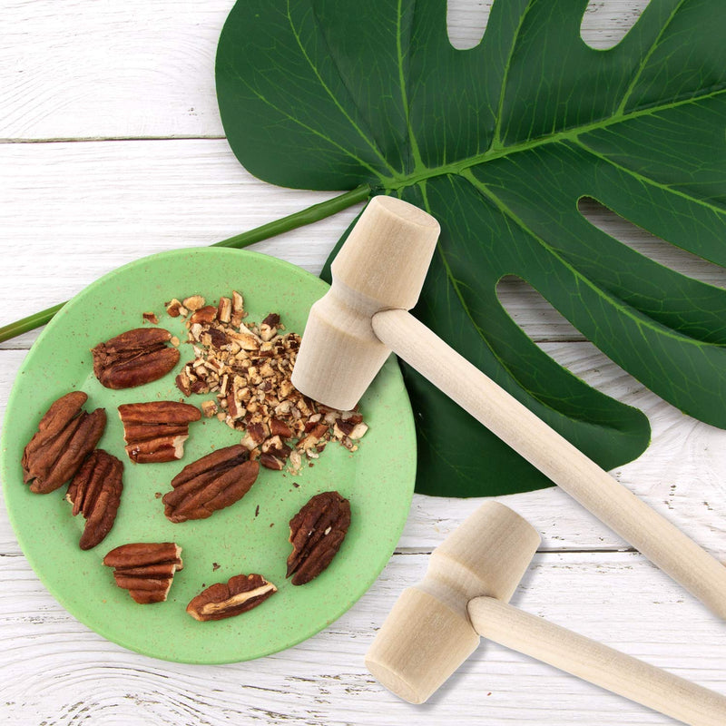  [AUSTRALIA] - TOYMIS 10Pcs Wooden Crab Mallets Seafood Shellfish Hammers Dessert Making Mallet for Cracking Chocolate Seafood Shell, Wmall Wooden Mallets