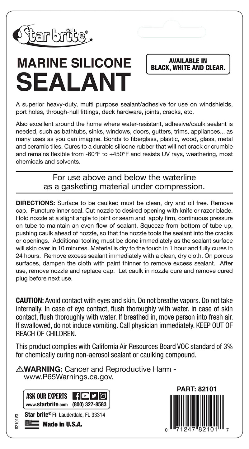  [AUSTRALIA] - STAR BRITE Silicone Sealant Clear 2.8 OZ. (082102P)