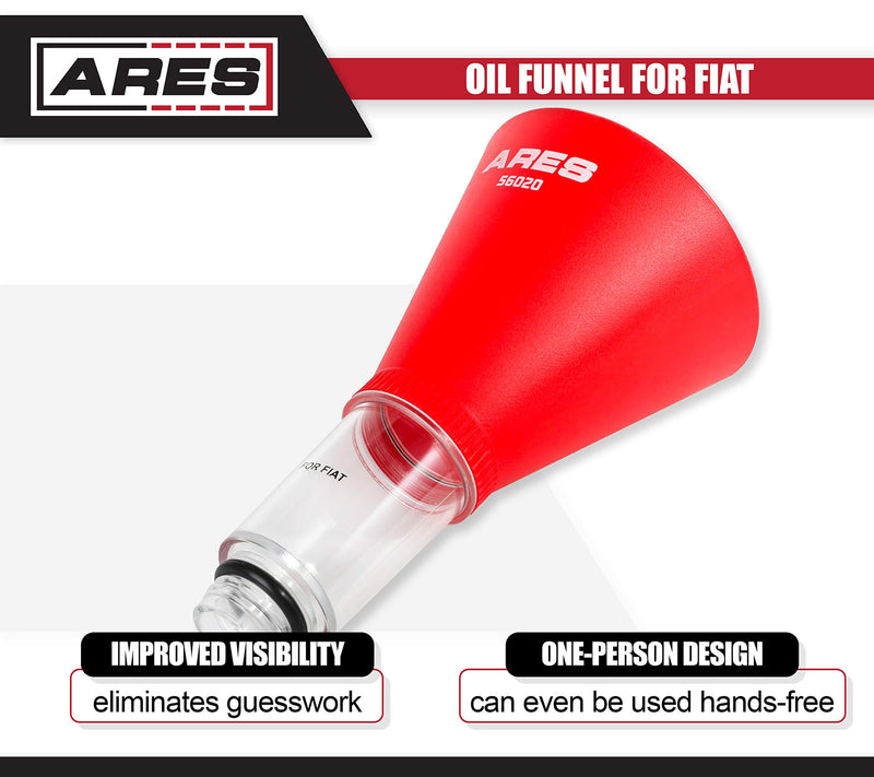  [AUSTRALIA] - ARES 56020 - Oil Funnel - Compatible with Fiat - Spill-Free Oil Filling - Easy to Use 1-Person Design - Fits Multiple Applications
