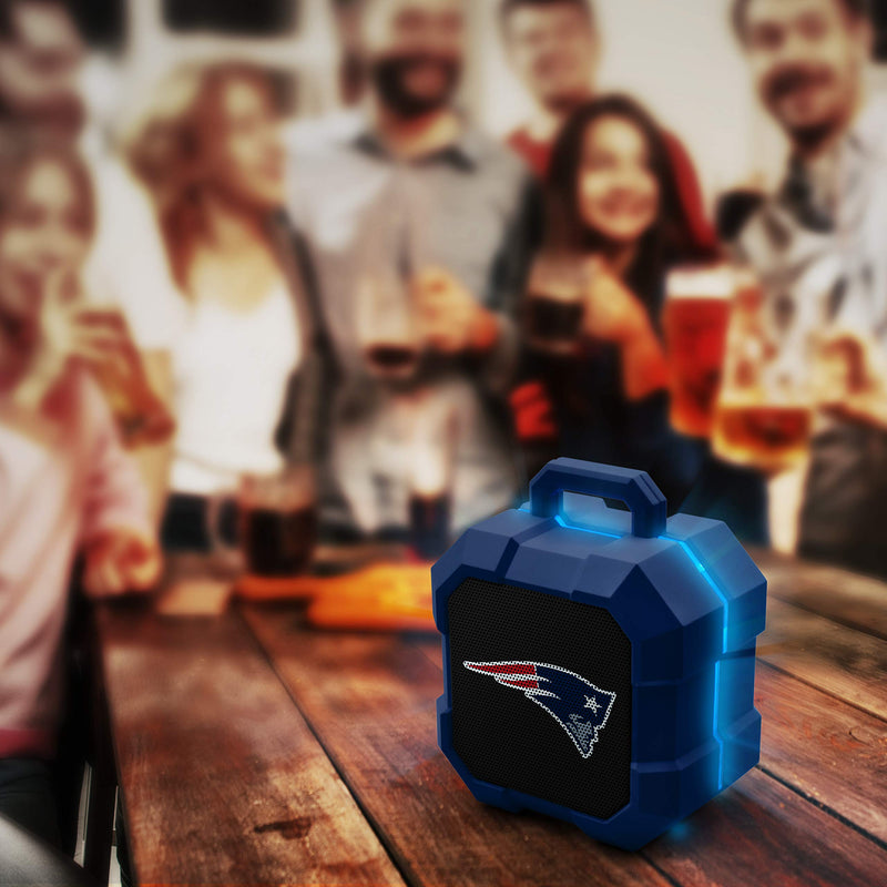NFL New England Patriots Shockbox LED Wireless Bluetooth Speaker, Team Color - LeoForward Australia