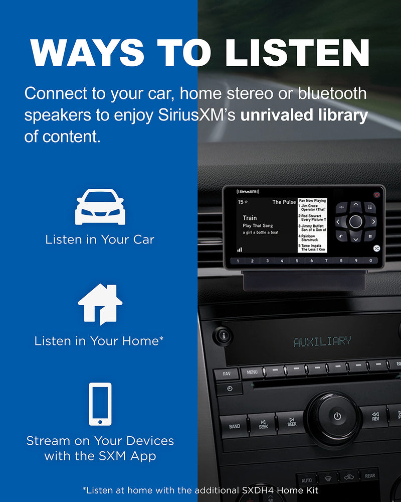  [AUSTRALIA] - SiriusXM - SXEZR1V1AZ1 Satellite Radio with Vehicle Kit, Easy to Install, Enjoy SiriusXM in Your Car and Beyond with This Dock and Play Radio for as Low as $5/Month + $60 Service Card with Activation